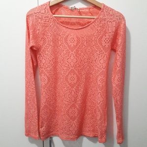 Mudd Pink Lace Long Sleeve
